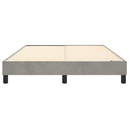 Box Spring Bed Frame Light Grey Double Velvet (UK/IE/FI/NO only)
