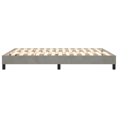 Box Spring Bed Frame Light Grey Double Velvet (UK/IE/FI/NO only)