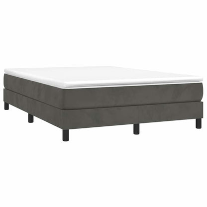 Box Spring Bed Frame Dark Grey Double Velvet
