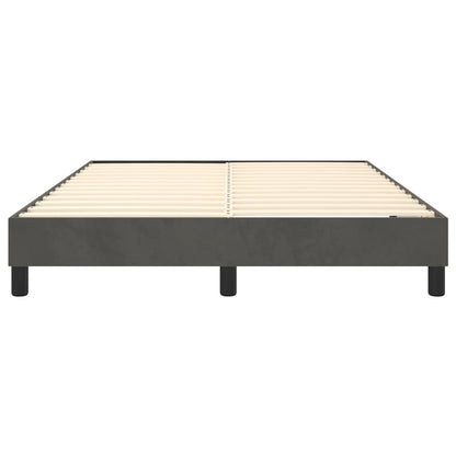 Box Spring Bed Frame Dark Grey Double Velvet (UK/IE/FI/NO only)