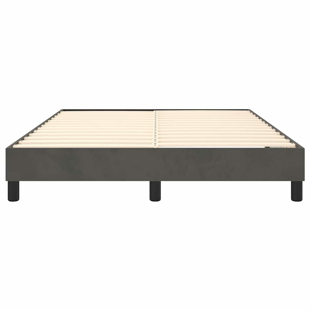 Box Spring Bed Frame Dark Grey Double Velvet