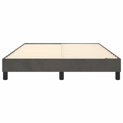 Box Spring Bed Frame Dark Grey Double Velvet