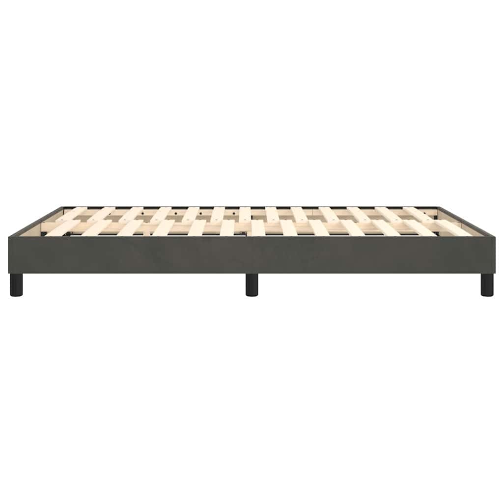Box Spring Bed Frame Dark Grey Double Velvet
