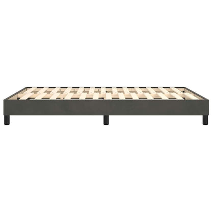 Box Spring Bed Frame Dark Grey Double Velvet