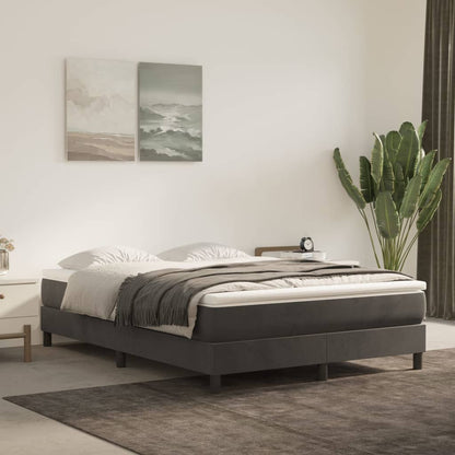 Box Spring Bed Frame Dark Grey Double Velvet (UK/IE/FI/NO only)