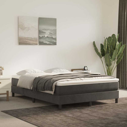 Box Spring Bed Frame Dark Grey Double Velvet