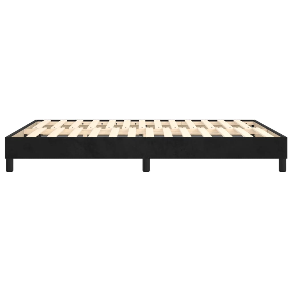 Box Spring Bed Frame Black Double Velvet (UK/IE/FI/NO only)