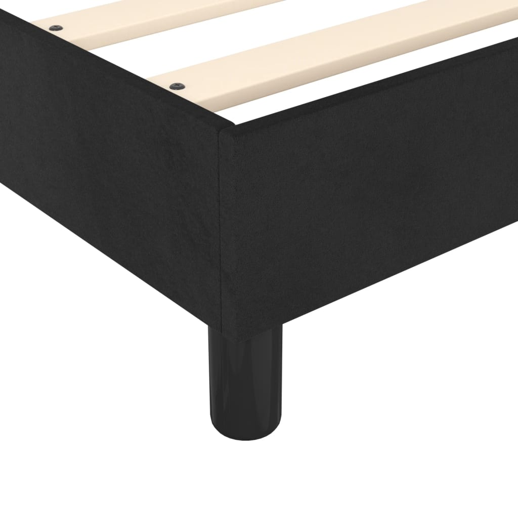 Box Spring Bed Frame Black Double Velvet (UK/IE/FI/NO only)