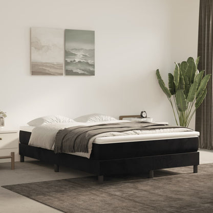Box Spring Bed Frame Black Double Velvet (UK/IE/FI/NO only)