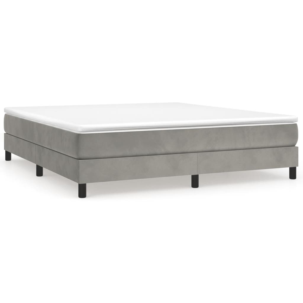Box Spring Bed Frame Light Grey Super King Velvet (UK/IE/FI/NO only)