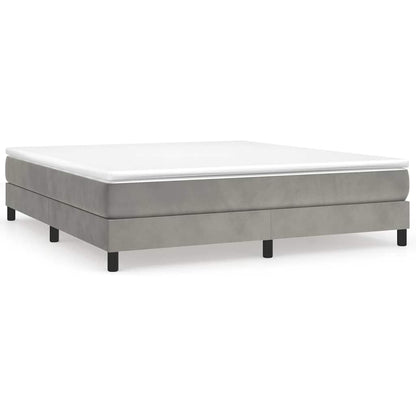 Box Spring Bed Frame Light Grey Super King Velvet