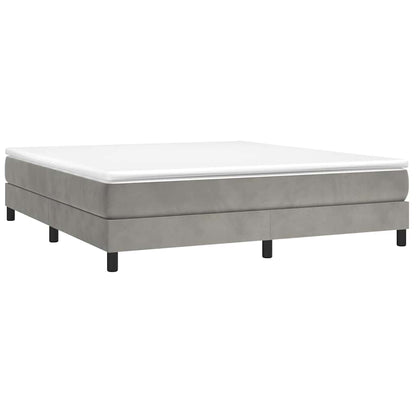 Box Spring Bed Frame Light Grey Super King Velvet