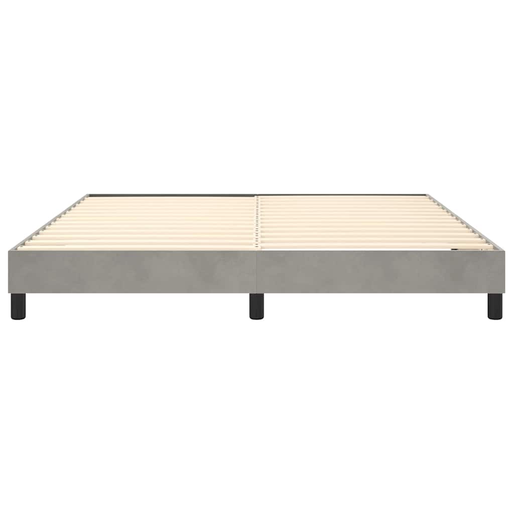Box Spring Bed Frame Light Grey Super King Velvet
