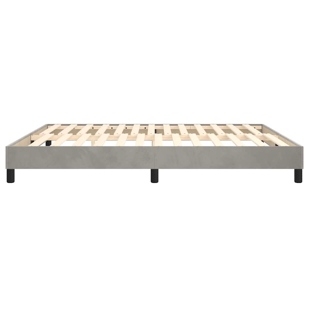 Box Spring Bed Frame Light Grey Super King Velvet