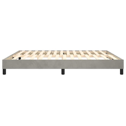 Box Spring Bed Frame Light Grey Super King Velvet