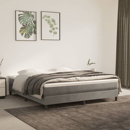 Box Spring Bed Frame Light Grey Super King Velvet (UK/IE/FI/NO only)