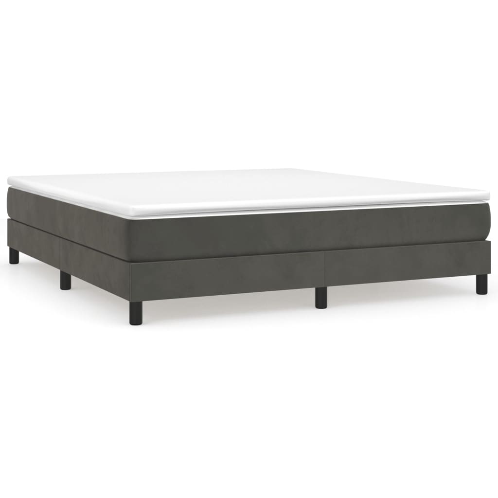 Box Spring Bed Frame Dark Grey Super King Velvet (UK/IE/FI/NO only)