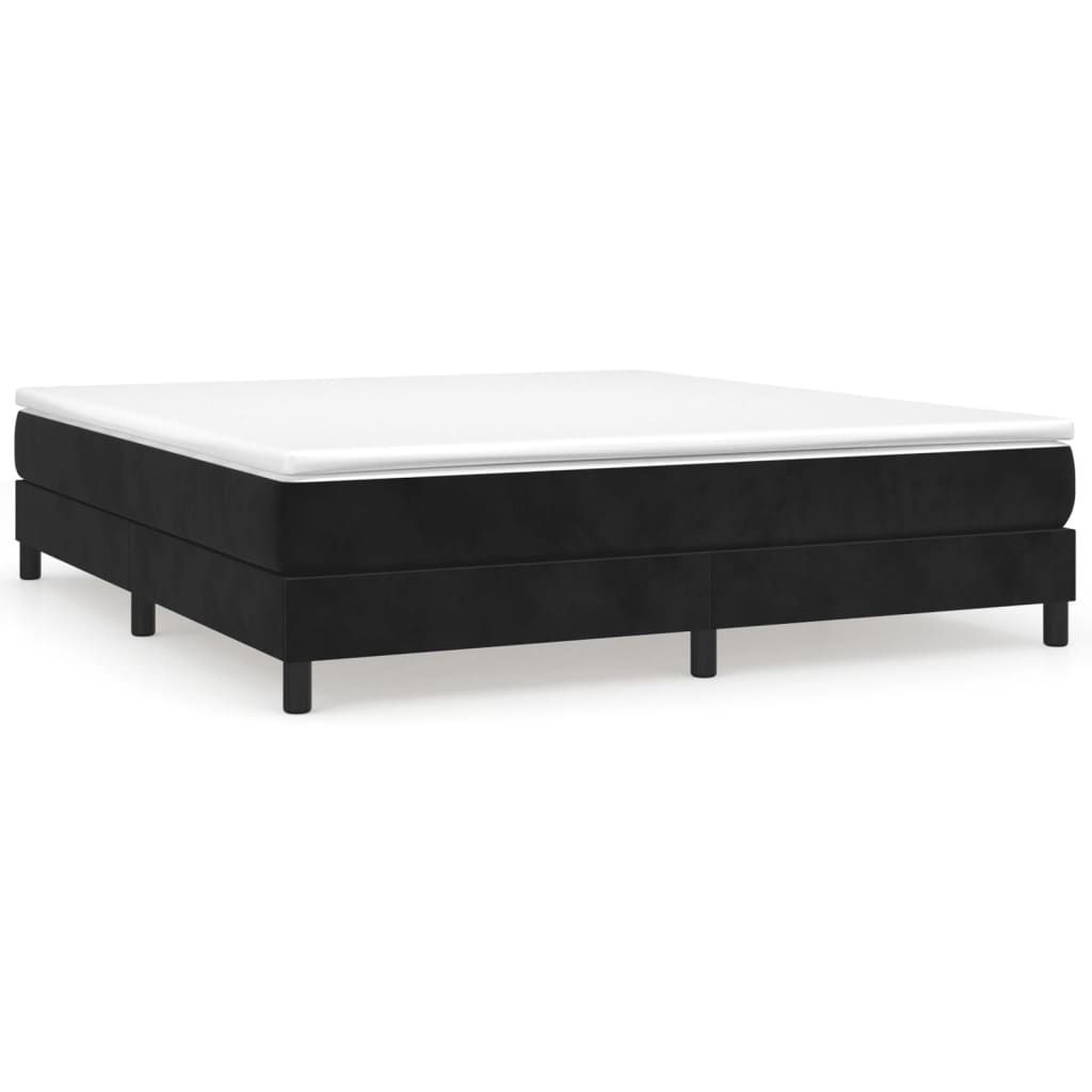 Box Spring Bed Frame Black Super King Velvet (UK/IE/FI/NO only)