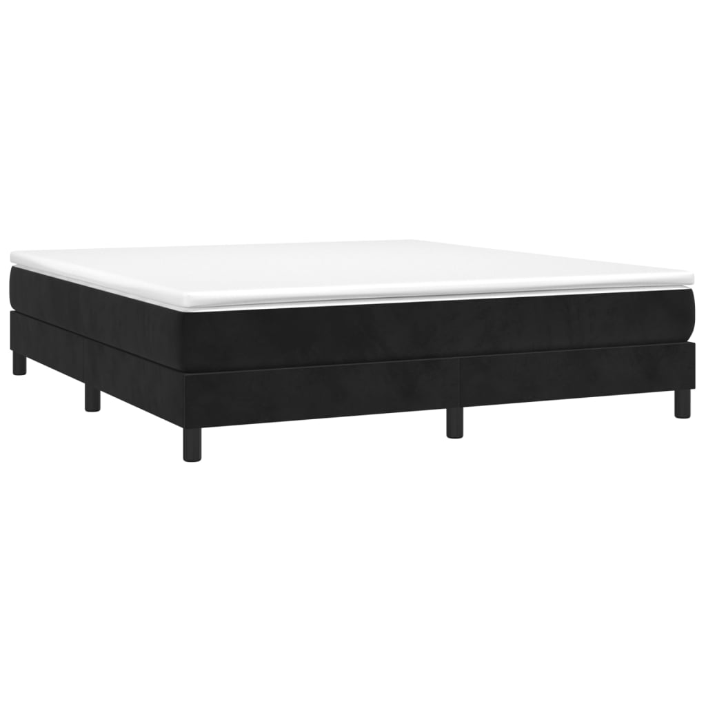 Box Spring Bed Frame Black Super King Velvet (UK/IE/FI/NO only)