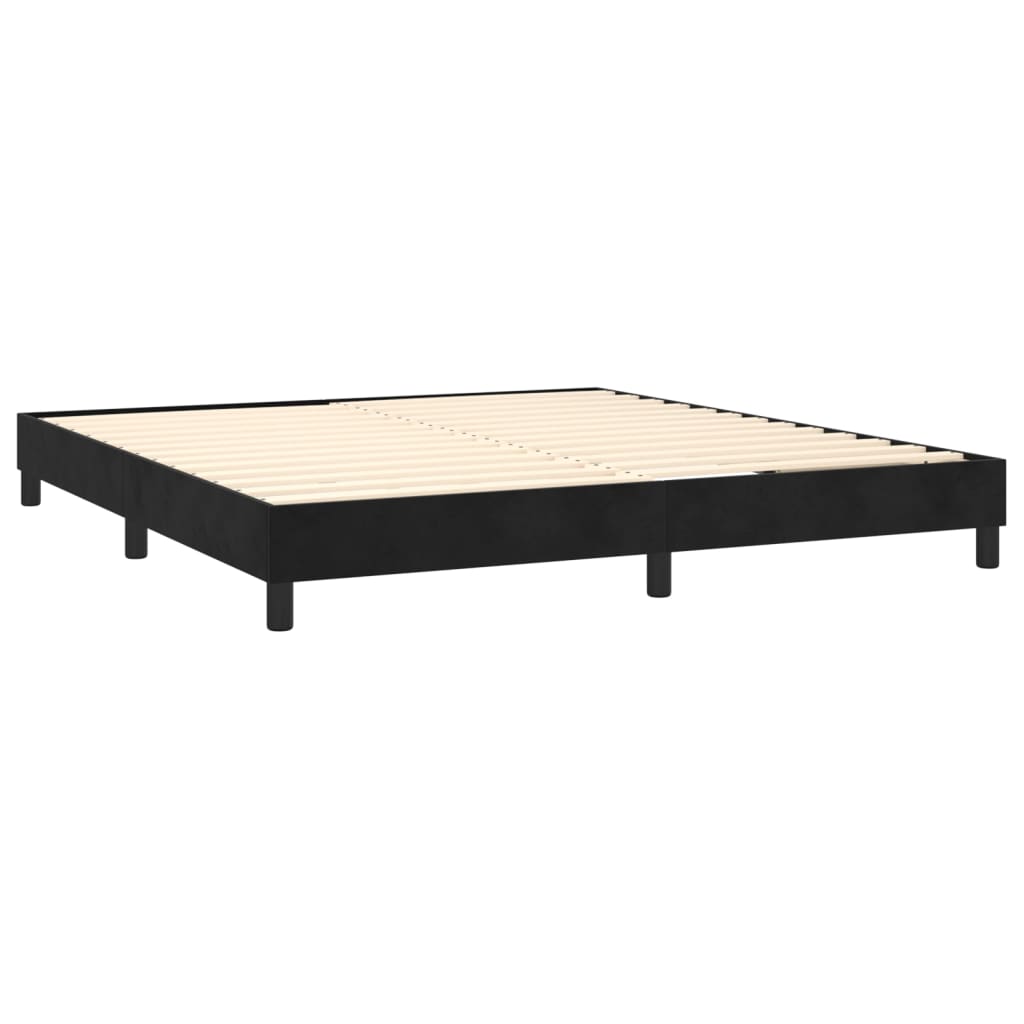 Box Spring Bed Frame Black Super King Velvet (UK/IE/FI/NO only)