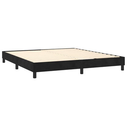 Box Spring Bed Frame Black Super King Velvet (UK/IE/FI/NO only)