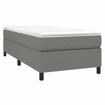 Box Spring Bed Frame Dark Grey Single Fabric