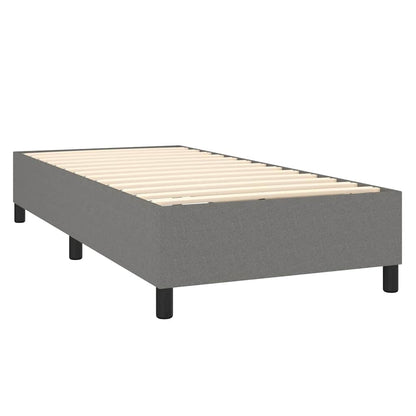 Box Spring Bed Frame Dark Grey Single Fabric