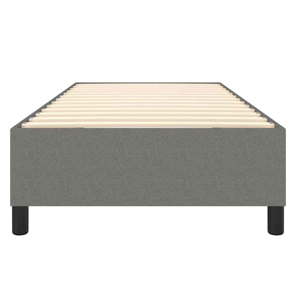 Box Spring Bed Frame Dark Grey Single Fabric