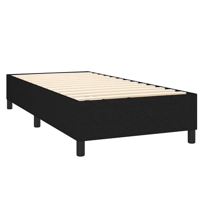 Box Spring Bed Frame Black Single Fabric