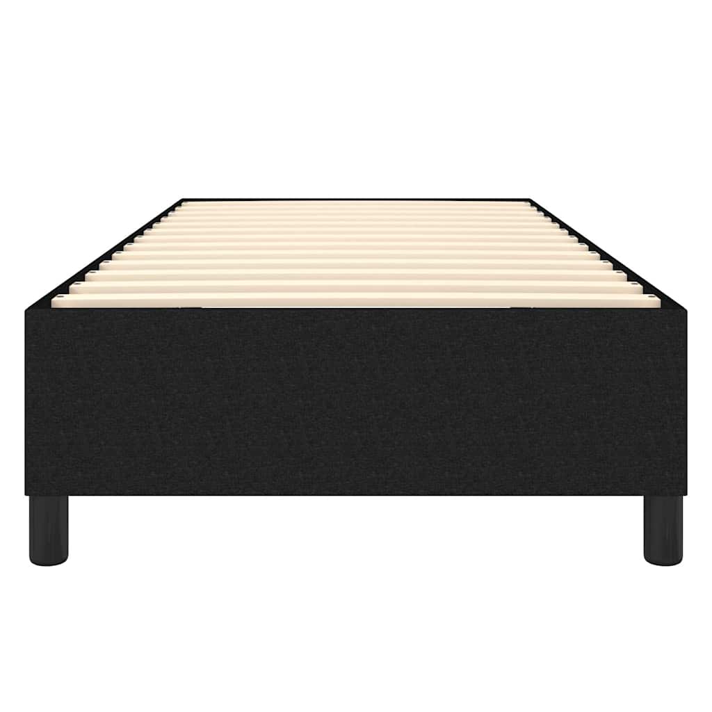 Box Spring Bed Frame Black Single Fabric