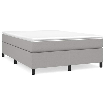 Box Spring Bed Frame Light Grey Double Fabric