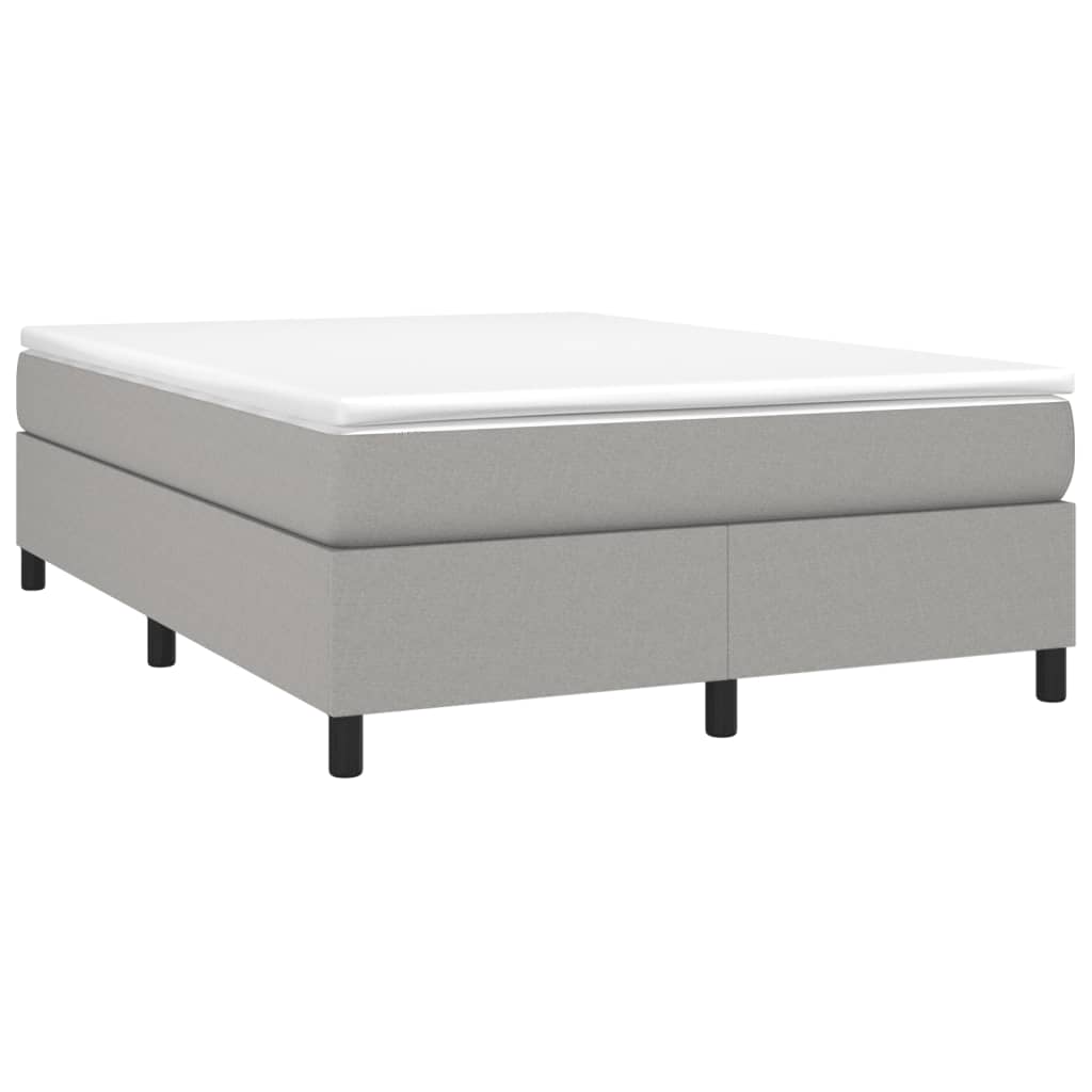 Box Spring Bed Frame Light Grey Double Fabric (UK/IE/FI/NO only)