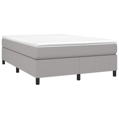 Box Spring Bed Frame Light Grey Double Fabric