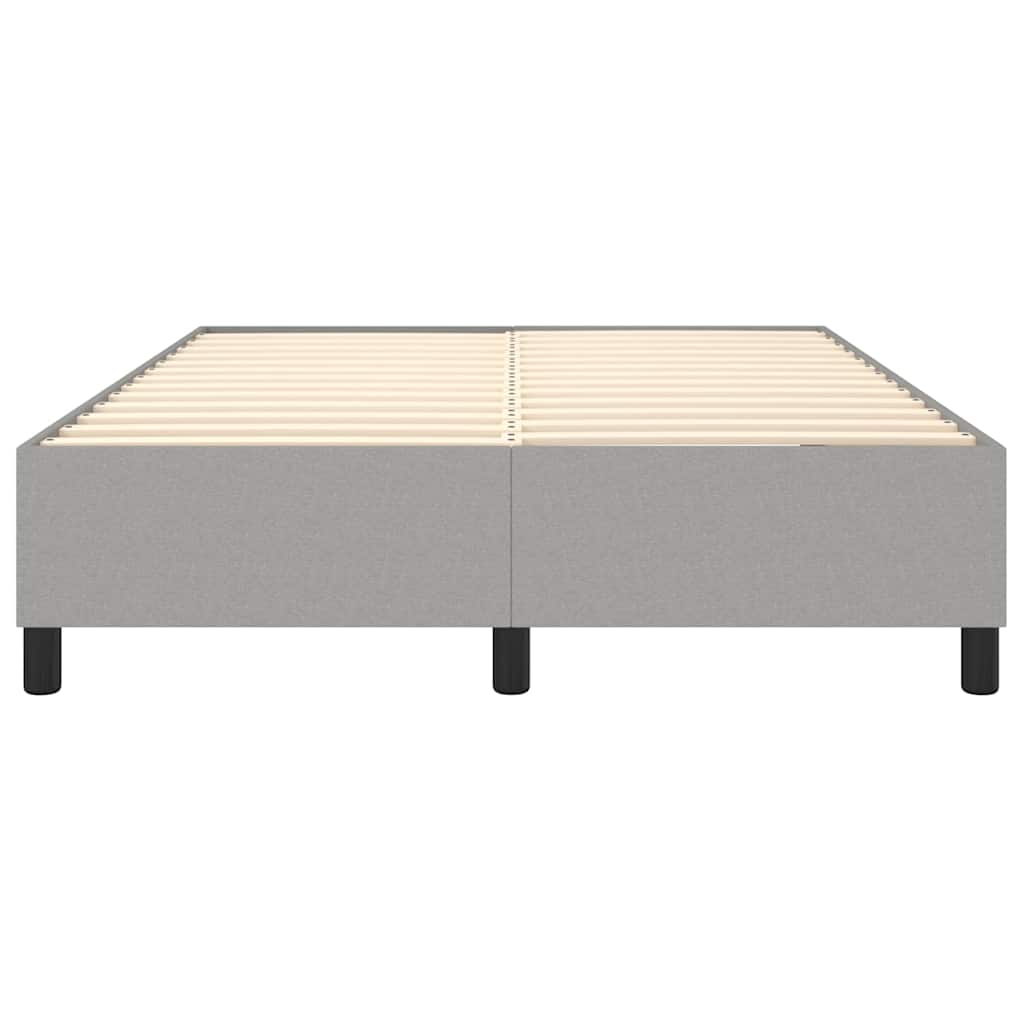 Box Spring Bed Frame Light Grey Double Fabric