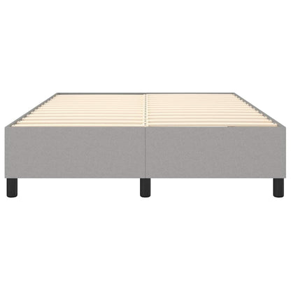 Box Spring Bed Frame Light Grey Double Fabric
