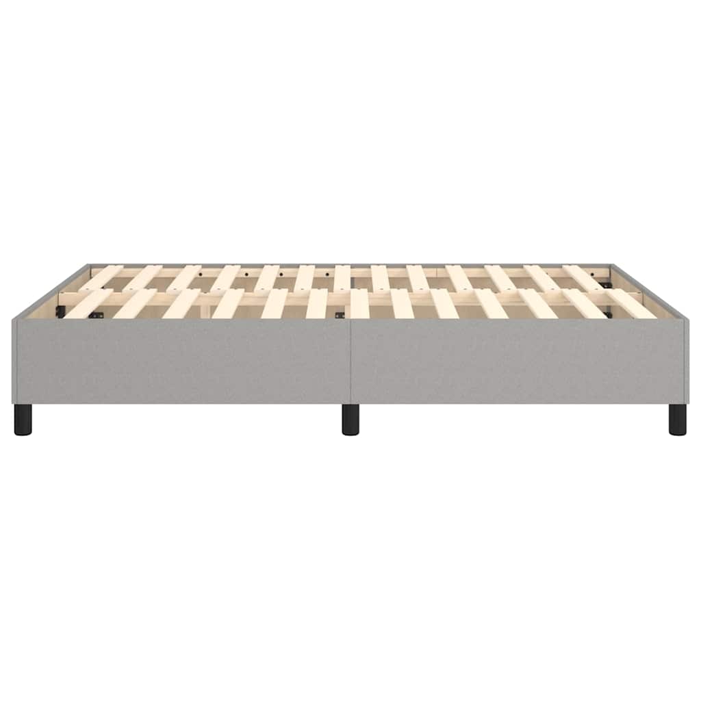 Box Spring Bed Frame Light Grey Double Fabric