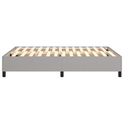 Box Spring Bed Frame Light Grey Double Fabric