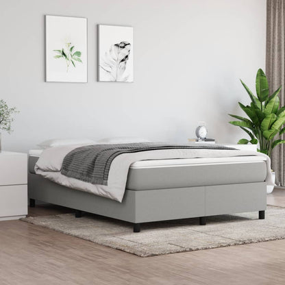 Box Spring Bed Frame Light Grey Double Fabric (UK/IE/FI/NO only)