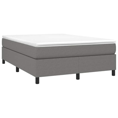 Box Spring Bed Frame Dark Grey Double Fabric