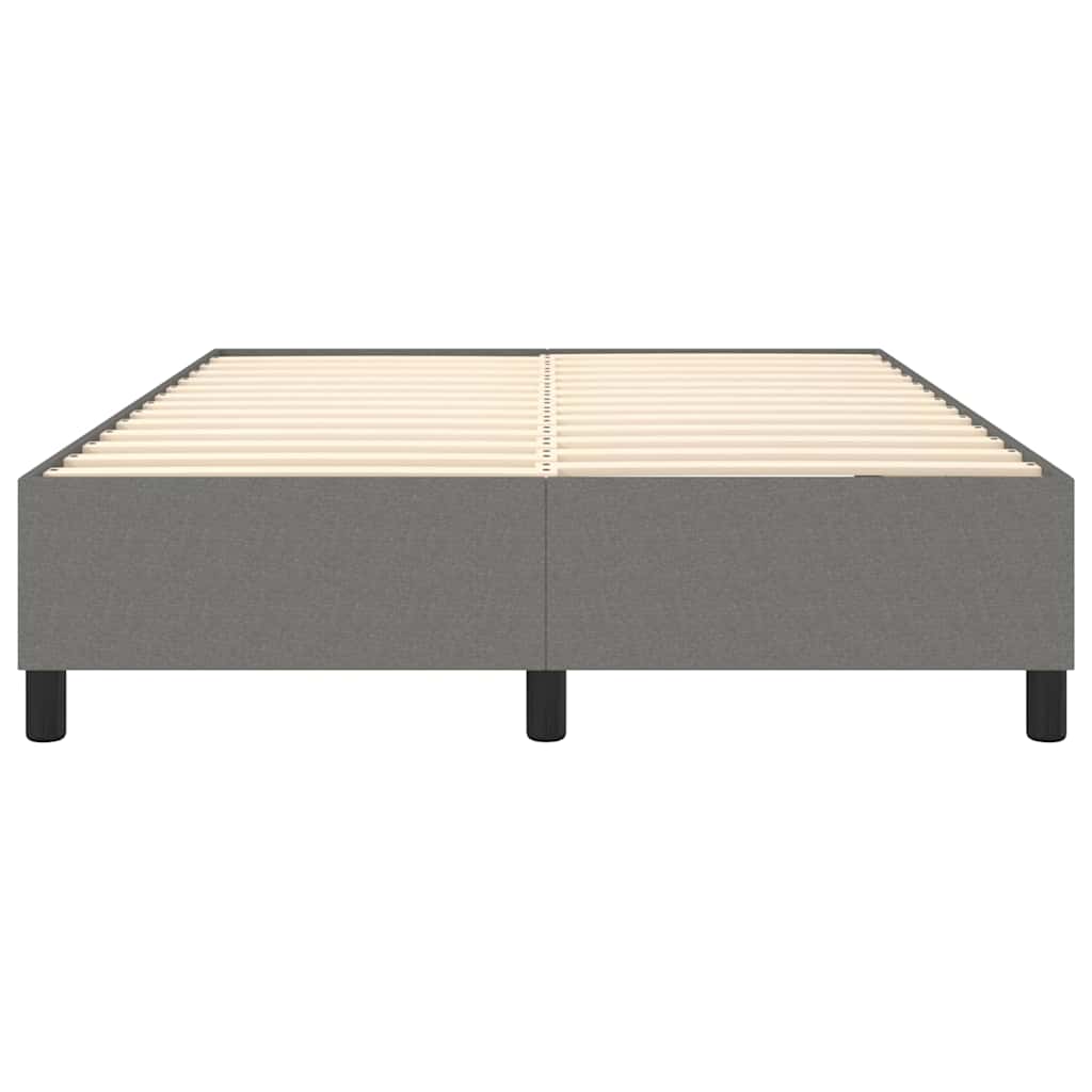 Box Spring Bed Frame Dark Grey Double Fabric