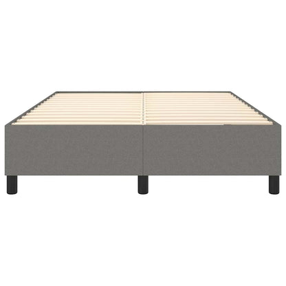 Box Spring Bed Frame Dark Grey Double Fabric