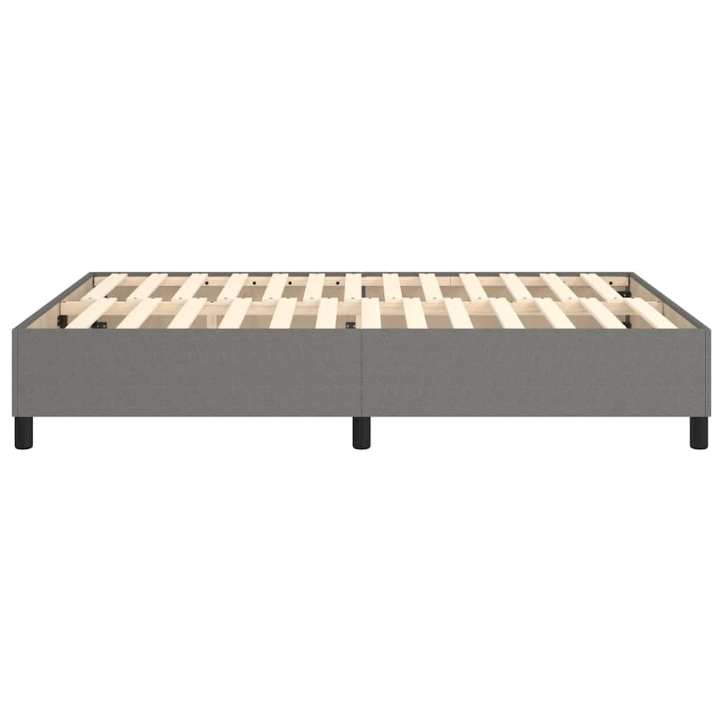 Box Spring Bed Frame Dark Grey Double Fabric