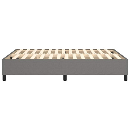 Box Spring Bed Frame Dark Grey Double Fabric