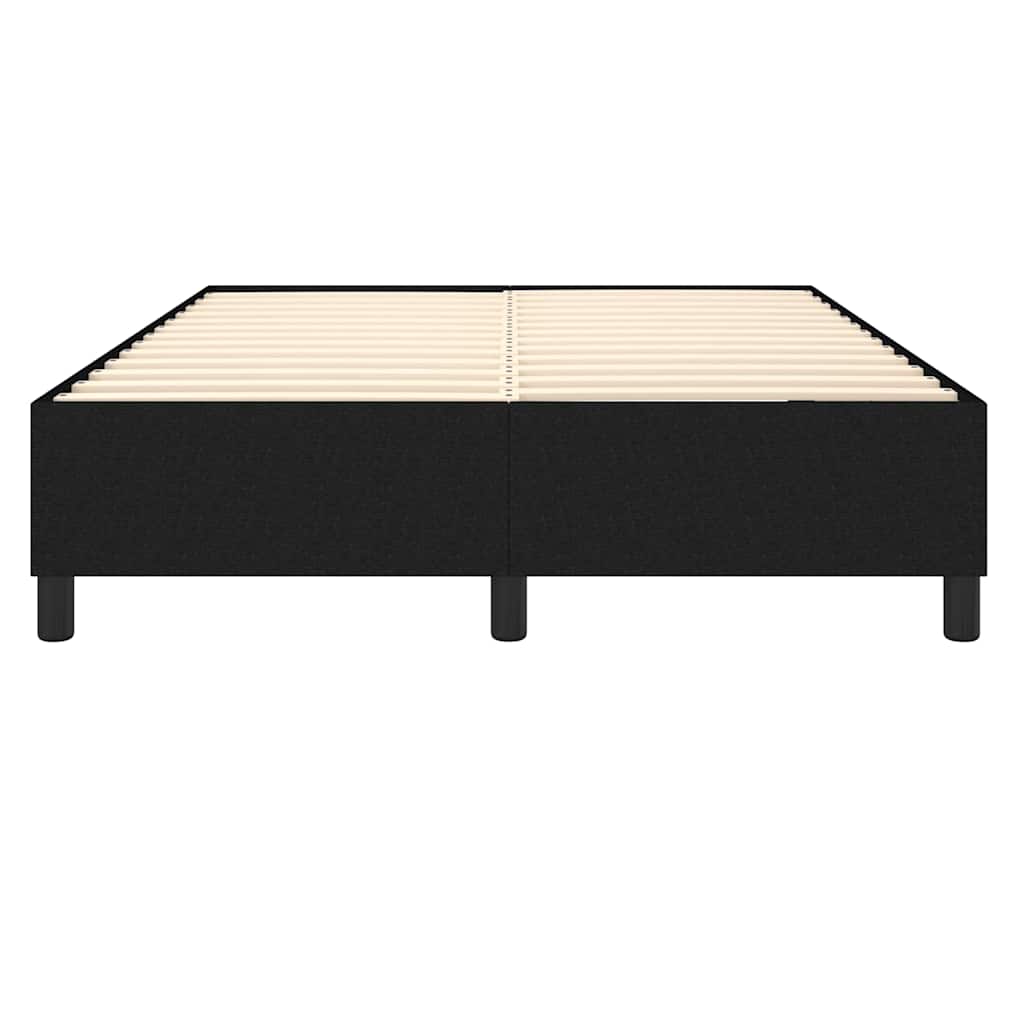 Box Spring Bed Frame Black Double Fabric