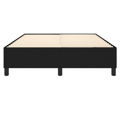 Box Spring Bed Frame Black Double Fabric