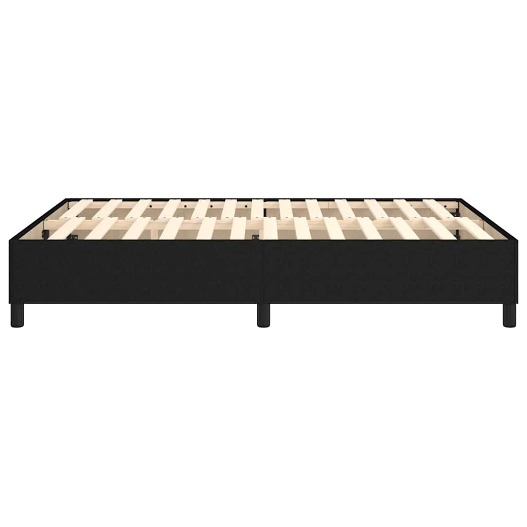 Box Spring Bed Frame Black Double Fabric