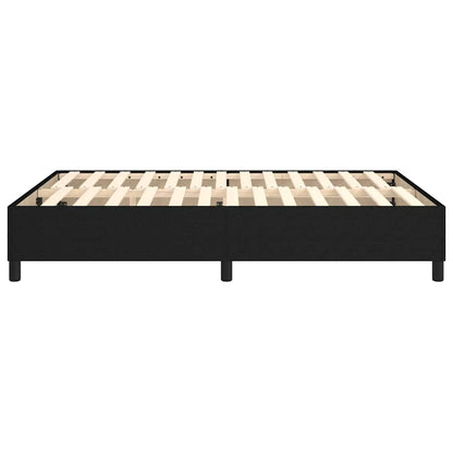 Box Spring Bed Frame Black Double Fabric