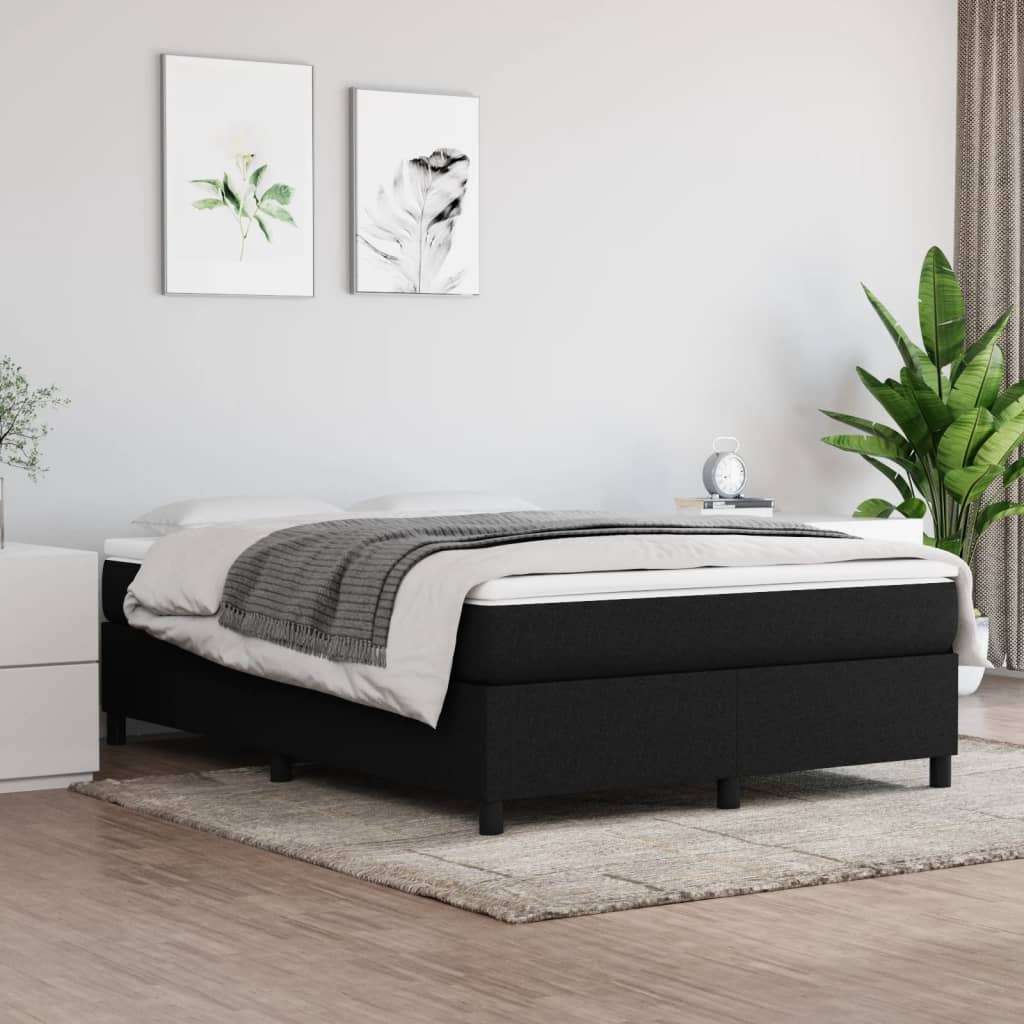 Box Spring Bed Frame Black Double Fabric (UK/IE/FI/NO only)
