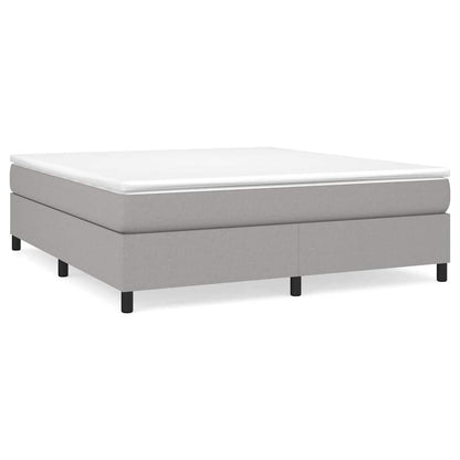 Box Spring Bed Frame Light Grey Super King Fabric