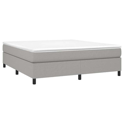 Box Spring Bed Frame Light Grey Super King Fabric